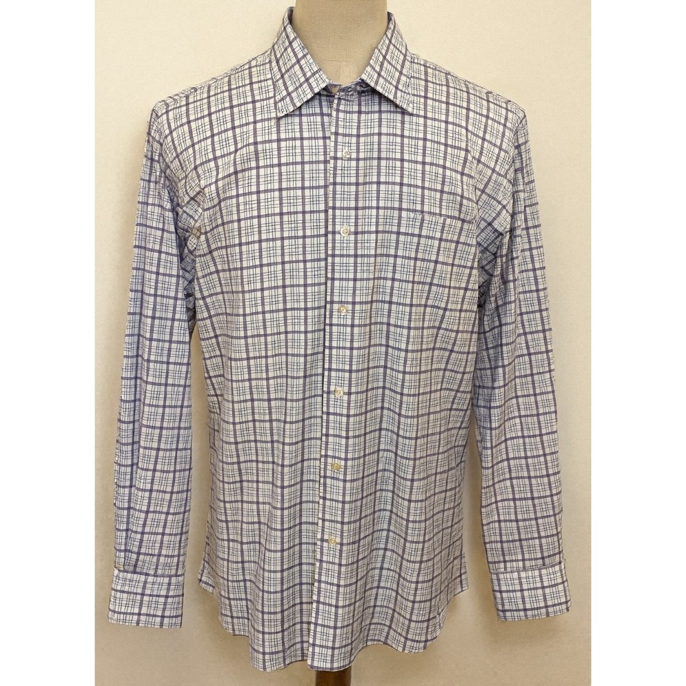Robert Talbott Mens Dress Shirt‎ Medium Plaid Long Sleeve Button Up Casual